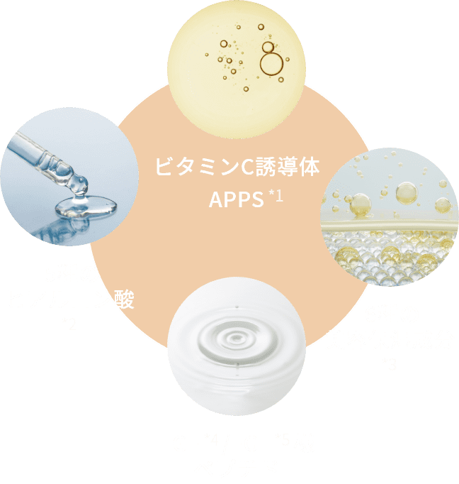 ビタミンC誘導体APPS EGF／FGF様ペプチド 5種のヒアルロン酸 6種の美容保湿成分